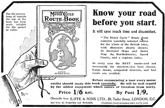 The Motor Cycle Route Book 1913 Publication                      