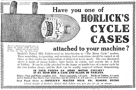 Horlicks Malted Milk Motor Cycle Carry Cases                     
