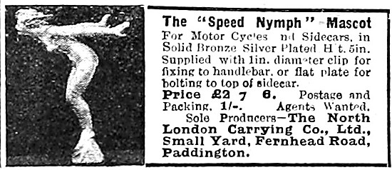 Speed Nymph Motor Cycle Mascot 1919                              