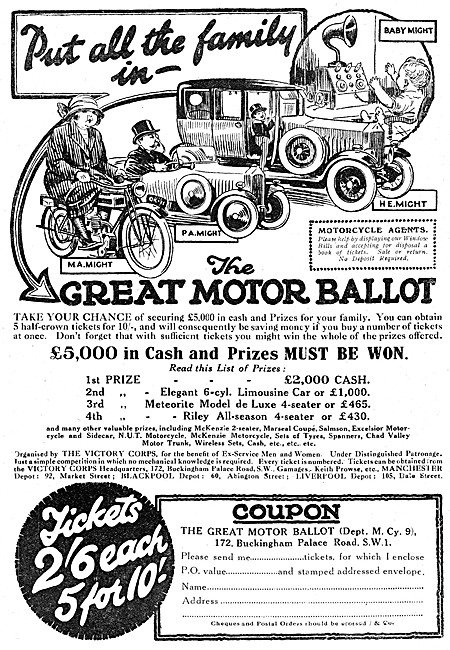 The Victory Corps Great Motor Ballot 1923                        