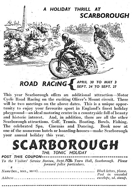 Scarborough Motor Cycle Races 1947                               