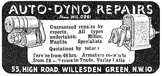 Auto-Dyno Repairs. 55, High Road, Willesden. 1947                