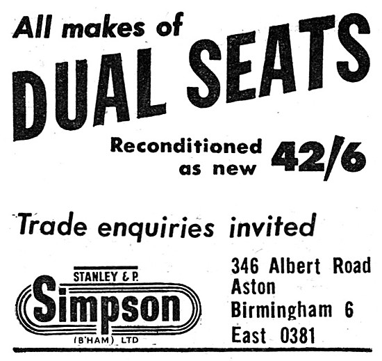 Simpson Dual Seat Reconditioning Service.                        