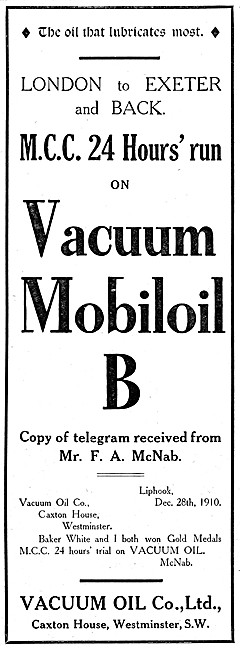 Vacuum Mobiloil B Motor Oil                                      