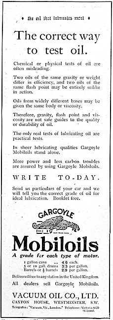 Gargoyle Mobiloil Motor Oils                                     