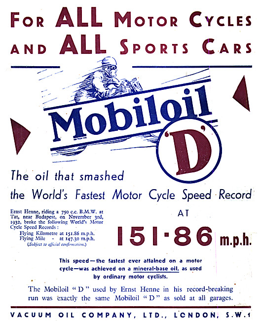 Mobilgas Petrol - Mobiloil D Motor Oil                           