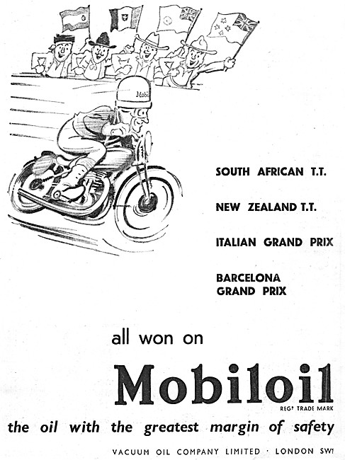 Mobilgas Petrol - Mobiloil 'D' Motor Cycle Oil 1934 Advert       