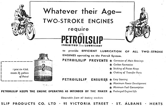Petroilslip Two-Stroke Inhibited Lubricant 1952 Formula          