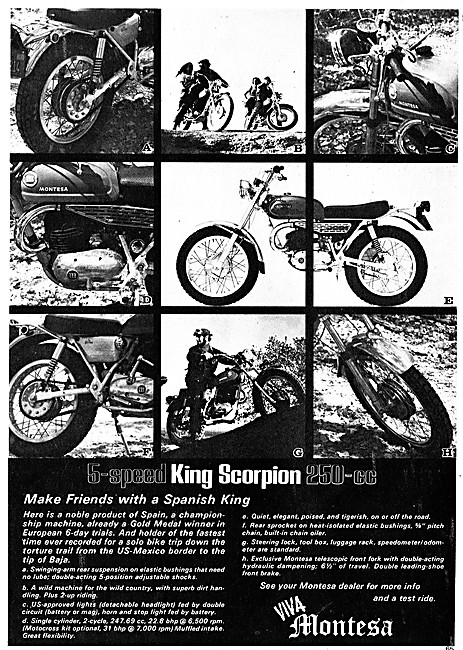 1971 Montesa King Scorpion 250 cc Motor Cycle                    