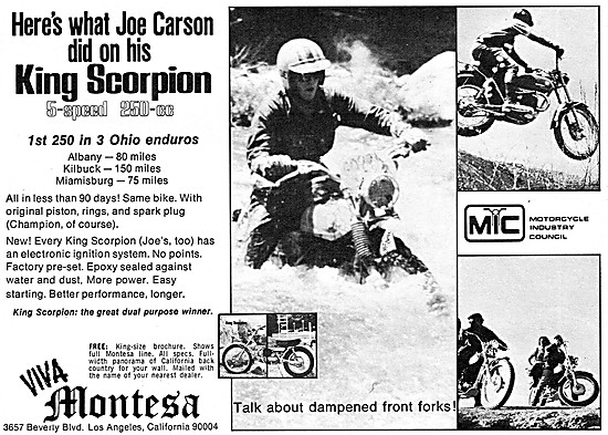 1972 Montesa King Scorpion 250 cc Motor Cycle                    