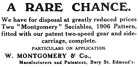 1907 Montgomery Motor Cycles &  Sidecars - Montgomery Sociables  