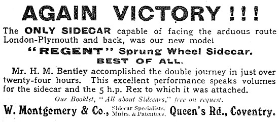 Montgomery Regent Sidecar 1909                                   