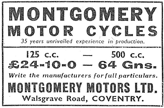Montgomery Motor Cycles 1939                                     