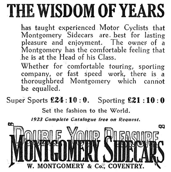 1923 Montgomery Super Sports Sidecar                             