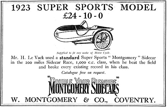 1923 Montgomery Super Sports Sidecar                             