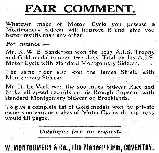 Montgomery Sidecars                                              
