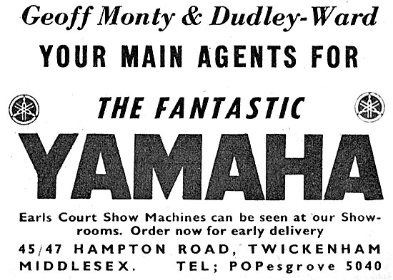 Monty & Ward Yamaha Sales & Performance Parts 1963 Advert        