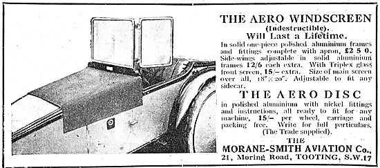 Morane-Smith Aero Sidecar Windscreens - Sidecar Aero Disc        