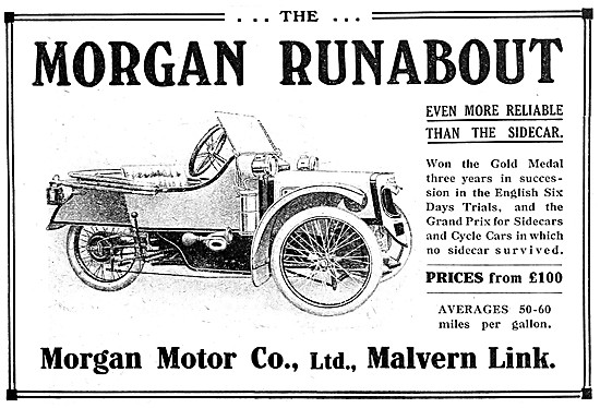 1916 Morgan Runabout Three Wheeler Car                           