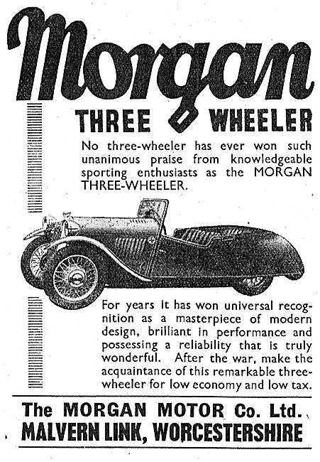 Morgan Three Wheeler 1944 Advert                                 