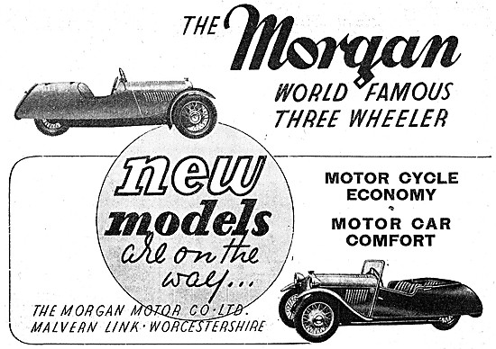 Morgan Three Wheelers 1946 Advert                                