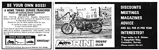 Moto Morini Riders Club - Kwiktune Mobile Engine Tuning Franchise