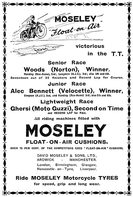 Moseley Float-On-Air Cushions - Moseley Motor Cycle Seats        