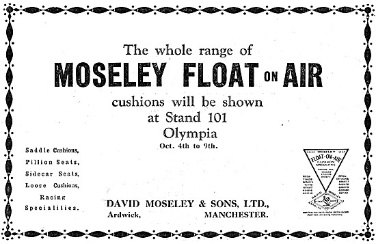 Moseley Float-On-Air Cushions - Moseley Motor Cycle Saddles      