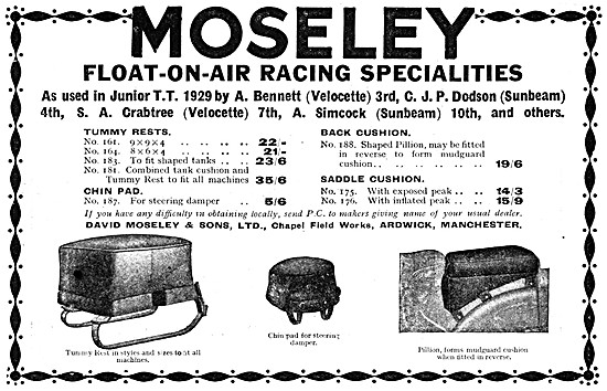 Moseley Float-On-Air Pillion Seat Cushions                       