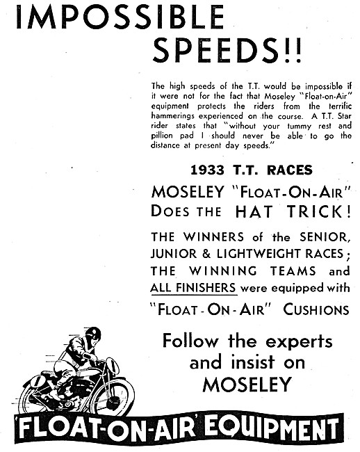 Moseley Float-On-Air Equipment - Moseley Seats & Saddles         