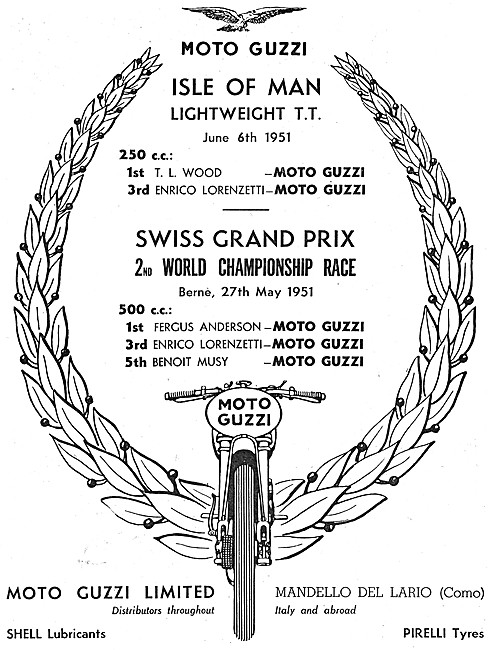 1951 Moto Guzzi Motor Cycles                                     