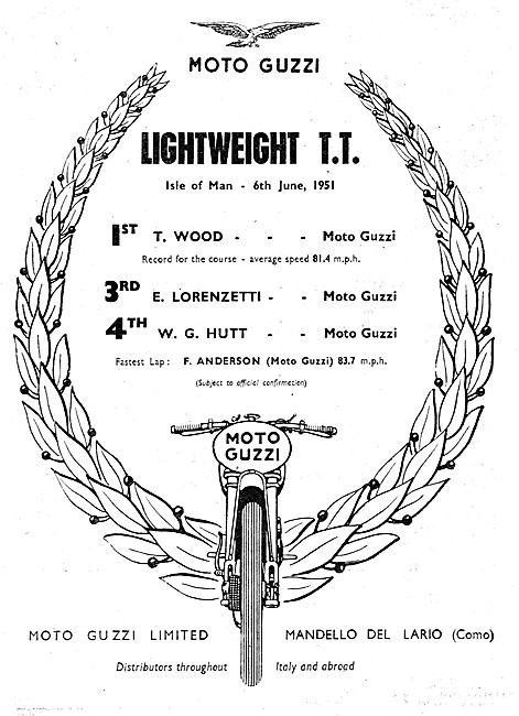 Moto Guzzi Lightweight TT Winners                                