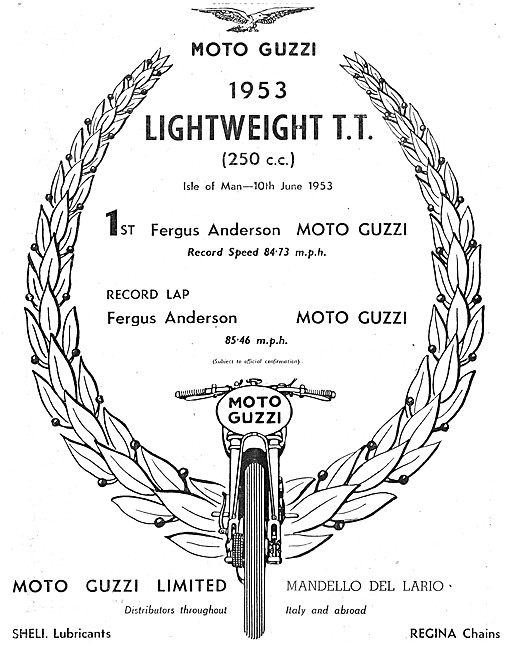 1953 Moto Guzzi 250 cc Motor Cycles                              