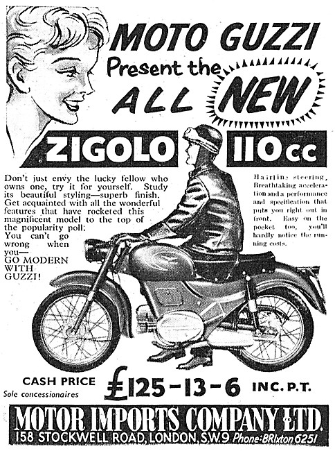 1960 Moto Guzzi Zigolo 110 cc Motor Cycle                        