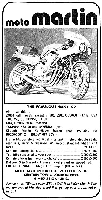 1981 Moto Martin GSX1100                                         