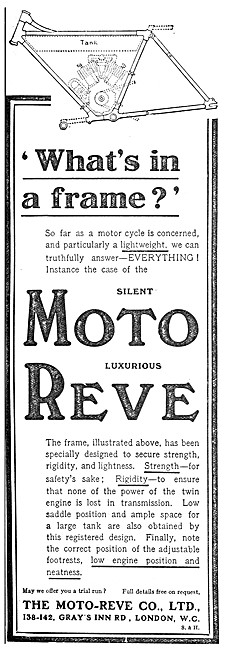 Moto-Reve Motor Cycles 1909                                      