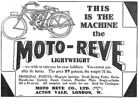 1910 Moto-Reve Lightweight Motor Cycle                           
