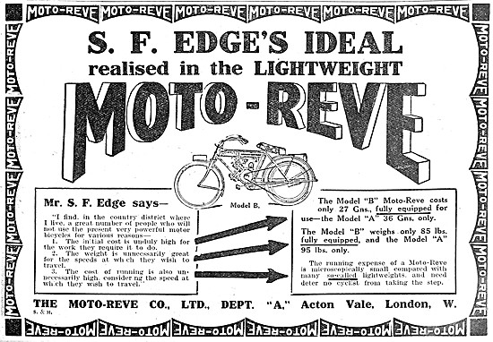 Moto-Reve Motor Cycles - 1910 Moto-Reve Model B                  