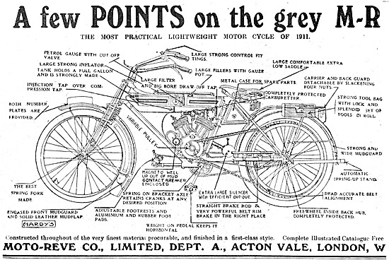 Moto-Reve Motor Cycles - The Grey M-R Motor Cycle 1911           