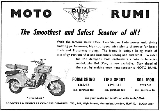 Moto Rumi Motor Scooters - Rumi Tipo - Rumi Bol Dor              