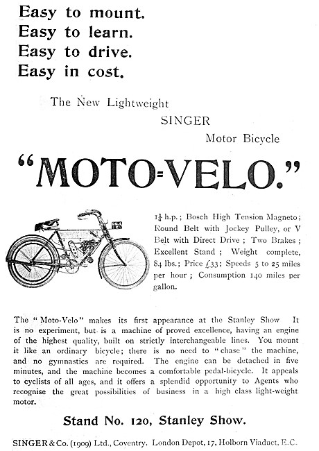 Singer Moto-Velo Motor Cycle                                     