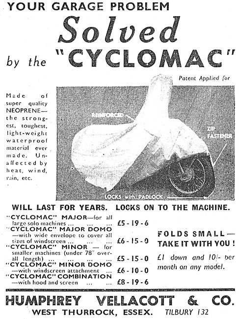 Cyclomac Weatherproof Protective Cover For Motor Cycles          