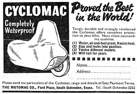 Cyclomac Weatherproof Protective Cover For Motor Cycles          