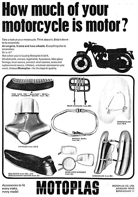 MPC Motoplas Motorcycle Accessories 1966                         