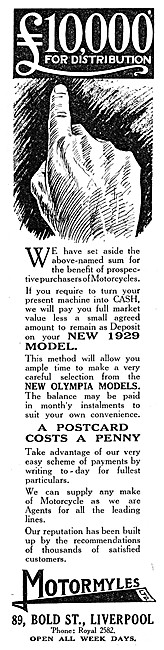 Motormyles Motorcycle Sales & Service 1928                       