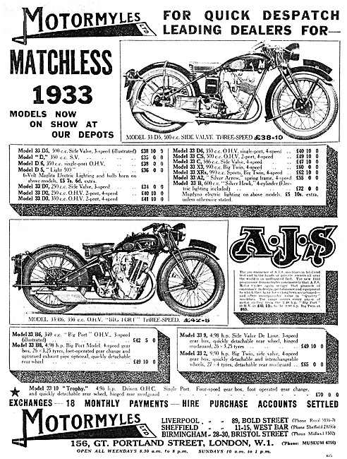 Motormyles Matchless D3 500 cc. - AJS Model 33 Big Bore          