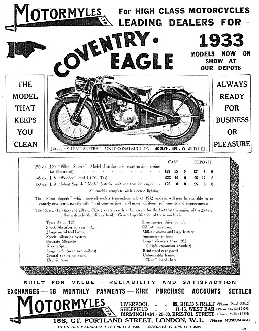 Motormyles Coventry Eagle Silent Superb 250cc                    