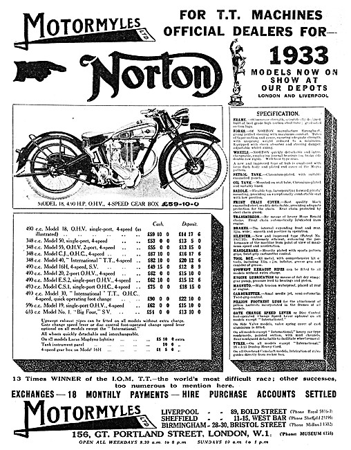 Motormyles Norton Model 18                                       
