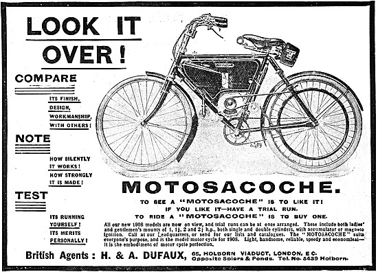 1908 Motosacoche Motor Cycles                                    