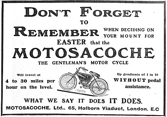 Motosacoche Motor Cycles 1910                                    